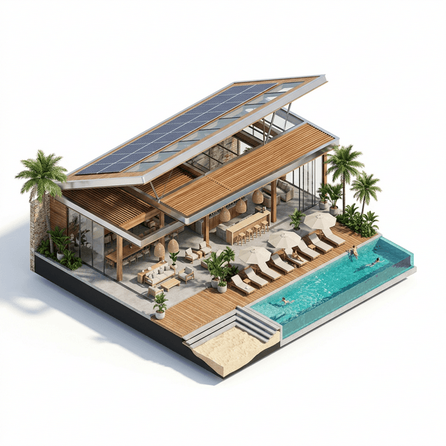 3D render of Tourism Infrastructure